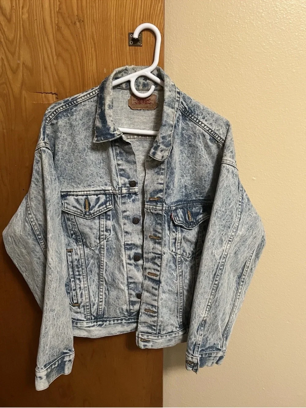 Vintage Levi’s 70507-0219 Acid Wash Denim Trucker Jacket USA Made Size L 523 - Picture 3 of 13